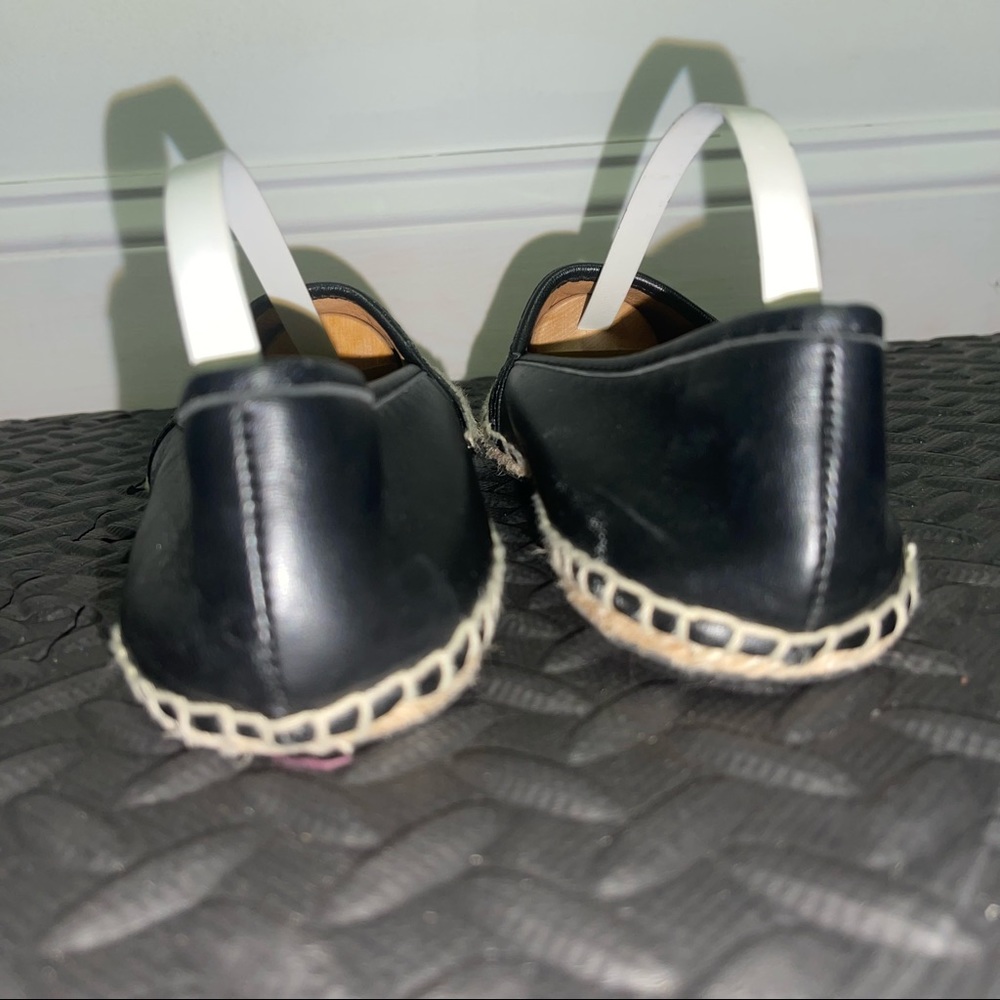 Coach Leather Espadrilles Flats Black Leather Size 6 - Picture 3 of 9